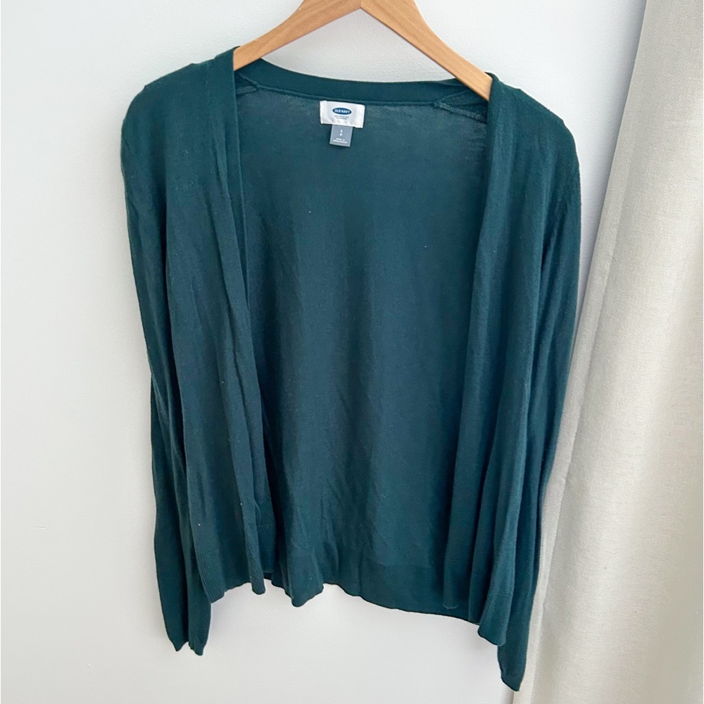 Old Navy Dark Green Open Sweater